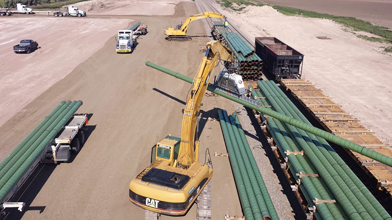 Transloading Pipe at Adams Industries